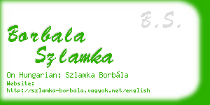 borbala szlamka business card